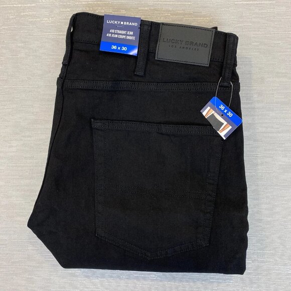 Lucky Brand 410 Jeans Mens 36 x 30 Black Denim Pants Straight Leg - Picture 4 of 13